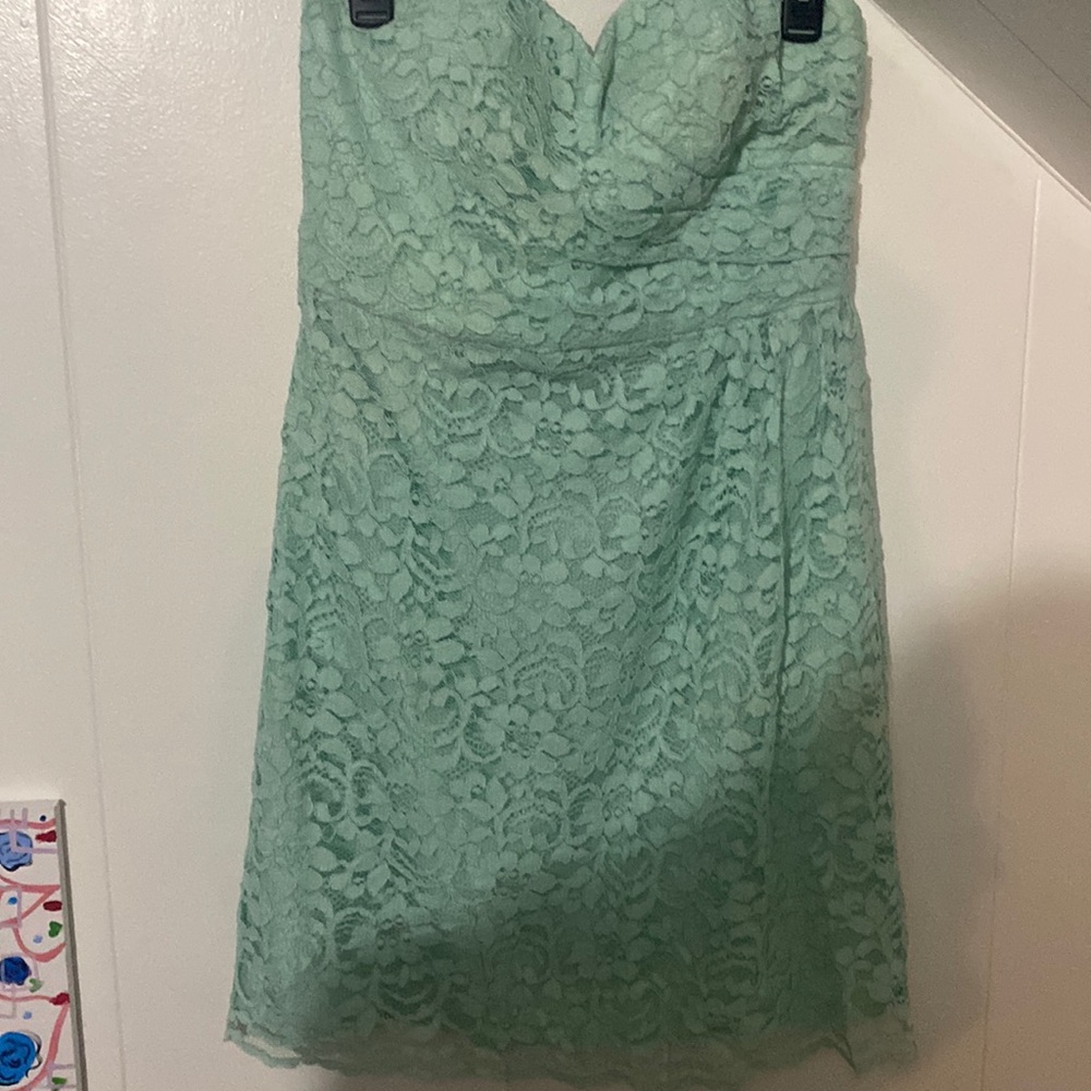 Mint short David’s bridal dress size 12